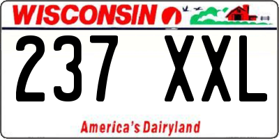 WI license plate 237XXL