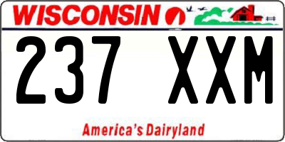 WI license plate 237XXM