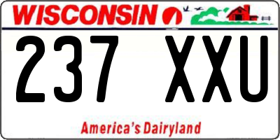 WI license plate 237XXU