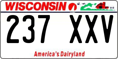 WI license plate 237XXV