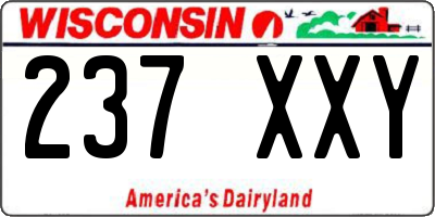 WI license plate 237XXY