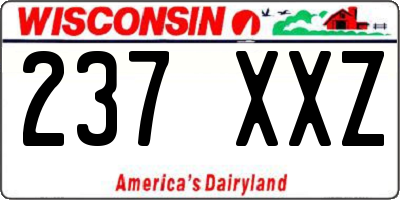WI license plate 237XXZ