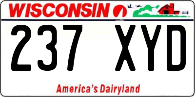 WI license plate 237XYD