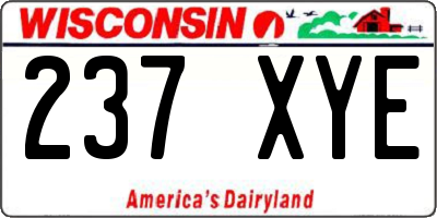 WI license plate 237XYE