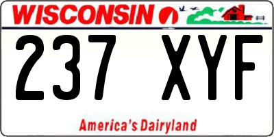 WI license plate 237XYF