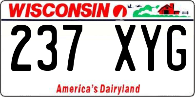 WI license plate 237XYG