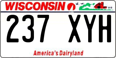 WI license plate 237XYH