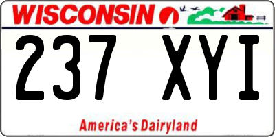 WI license plate 237XYI