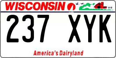 WI license plate 237XYK