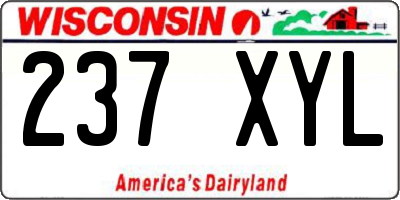 WI license plate 237XYL