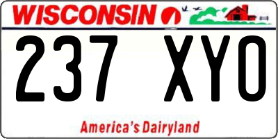 WI license plate 237XYO