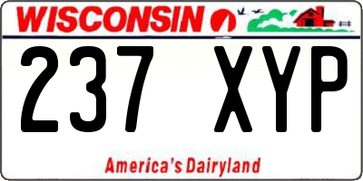 WI license plate 237XYP