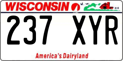 WI license plate 237XYR