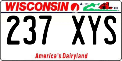 WI license plate 237XYS