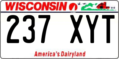 WI license plate 237XYT