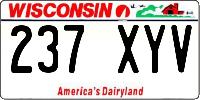 WI license plate 237XYV