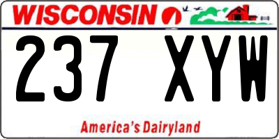 WI license plate 237XYW