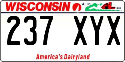 WI license plate 237XYX