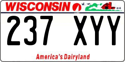 WI license plate 237XYY