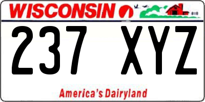 WI license plate 237XYZ