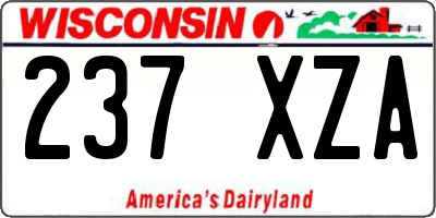 WI license plate 237XZA