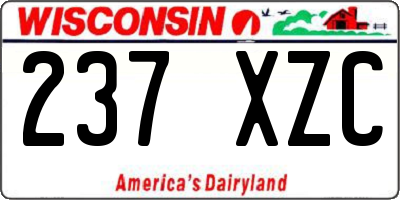 WI license plate 237XZC