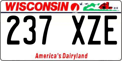 WI license plate 237XZE