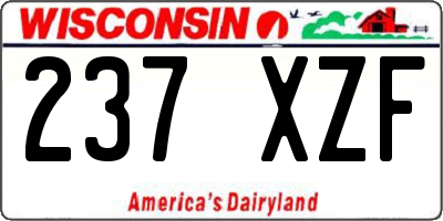 WI license plate 237XZF