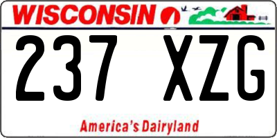 WI license plate 237XZG
