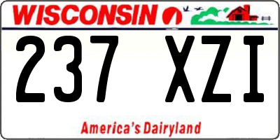 WI license plate 237XZI
