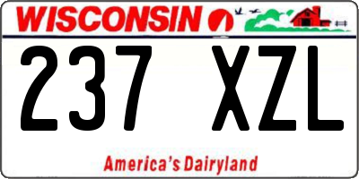 WI license plate 237XZL
