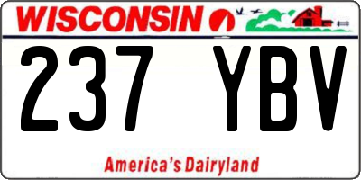 WI license plate 237YBV