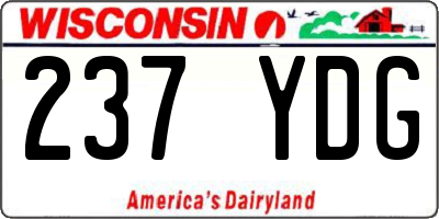 WI license plate 237YDG