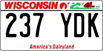 WI license plate 237YDK
