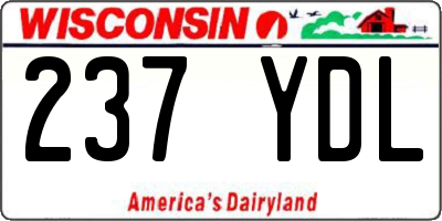WI license plate 237YDL