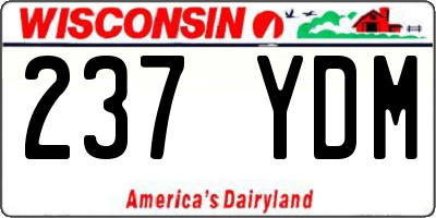 WI license plate 237YDM
