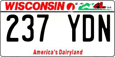 WI license plate 237YDN