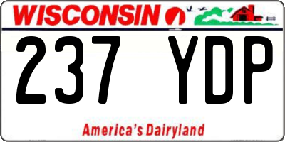 WI license plate 237YDP