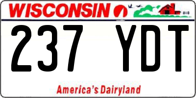 WI license plate 237YDT