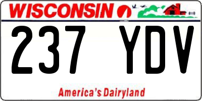 WI license plate 237YDV
