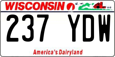 WI license plate 237YDW