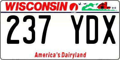 WI license plate 237YDX