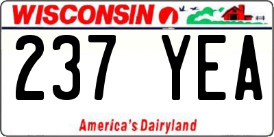 WI license plate 237YEA