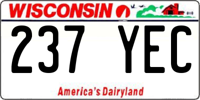 WI license plate 237YEC