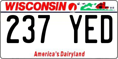 WI license plate 237YED
