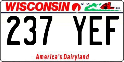 WI license plate 237YEF