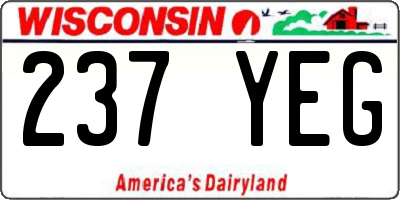 WI license plate 237YEG