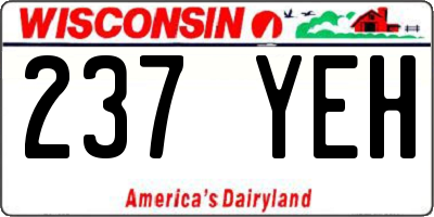 WI license plate 237YEH
