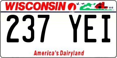 WI license plate 237YEI