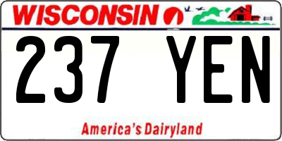 WI license plate 237YEN